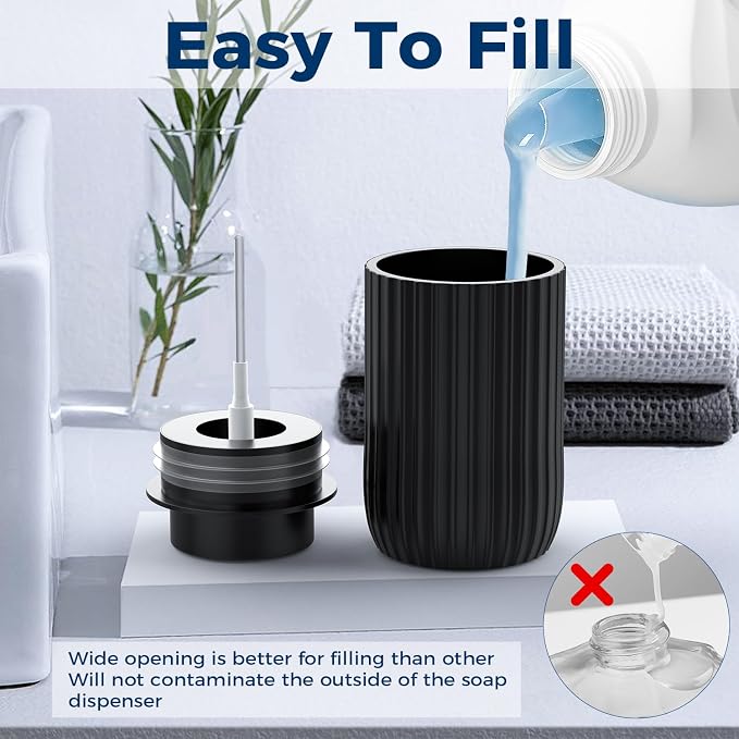 Ceramic Foaming Hand Soap Dispenser 2Pack，12 oz Bathroom Soap Dispensers， - Image 3
