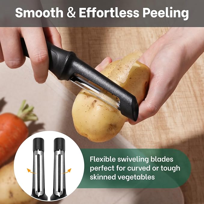 Beneno Swivel Vegetable Peeler, Razor-Sharp Smooth Peeling Potato Peelers - Image 8