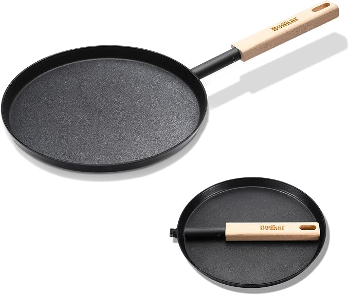 bodkar Frying Pan Skillet 8-inch Flat Griddle Pan, Lightweight Small Grill Pan - Image 2