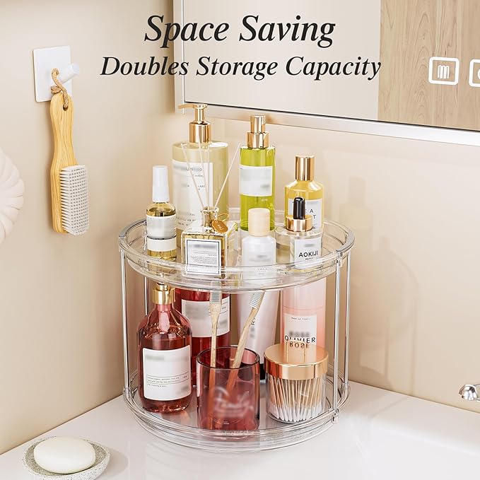 LAMU 3 Pack 10.6'' 2-Tier Lazy Susan Turntable Organizer Rotating Spice Rack - Image 5