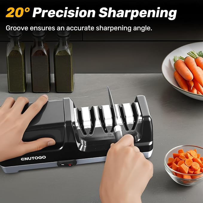Enutogo Knife Sharpener, 3-Stage Electric Knife Sharpener - Image 6