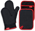 Oven Mitts and Pot Holders Set, Cooking Mitts, Heat Resistant Cooking Mitts and by Coziselect