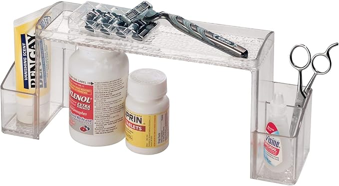 iDesign - 43130 Med+ Plastic High Rise Bathroom Medicine Cabinet Organizer by iDesign