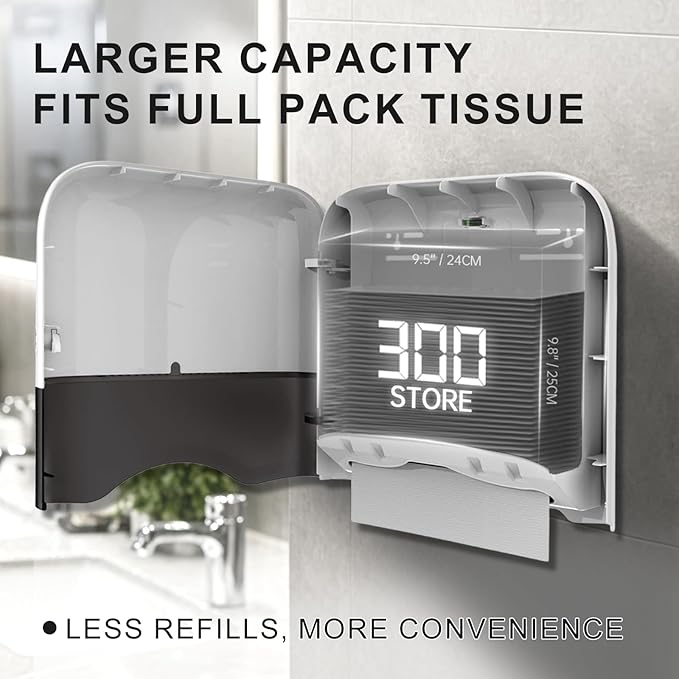 Paper Towel Dispenser, Large Capacity Wall Mount Tissue Dispensers - Image 2