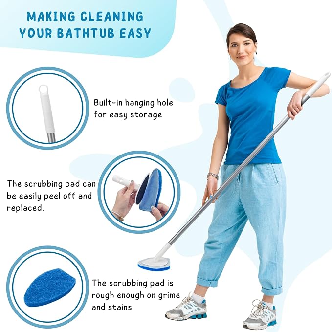 Shower Scrubber, Bathroom Tub and Tile Cleaner Brush - Image 3