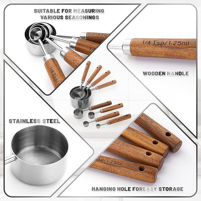 Measuring Cups and Spoons Set, Premium Stainless Steel Measuring Cups and - Image 3