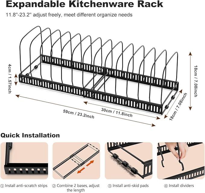Housolution Cutting Board Organizer Rack, Expandable Baking Tray and Cookie - Image 5