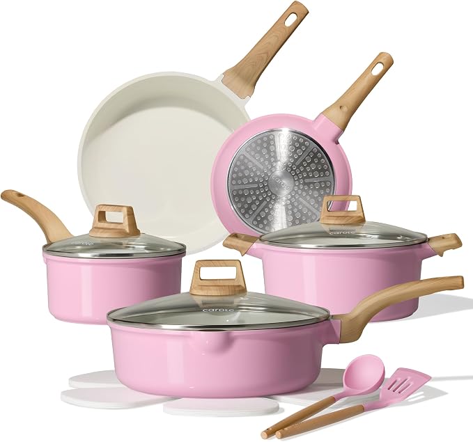 CAROTE Ceramic Cookware Set, Pot and Pan Set by CAROTE