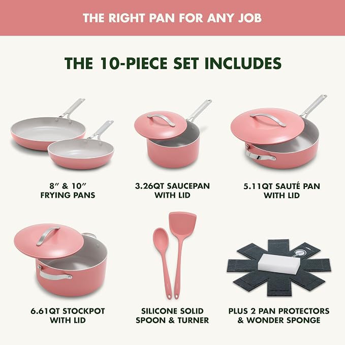 GreenPan Nova 10-Piece Cookware Pots & Pans Set, Oprah’s Favorite Things 2024 - Image 4