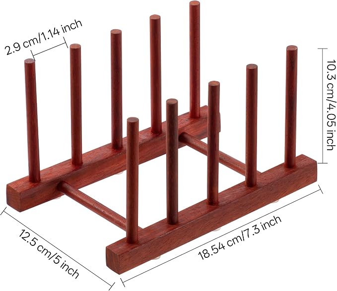 HBlife 4pcs Rosewood Wooden Dish Drying Rack - Image 2