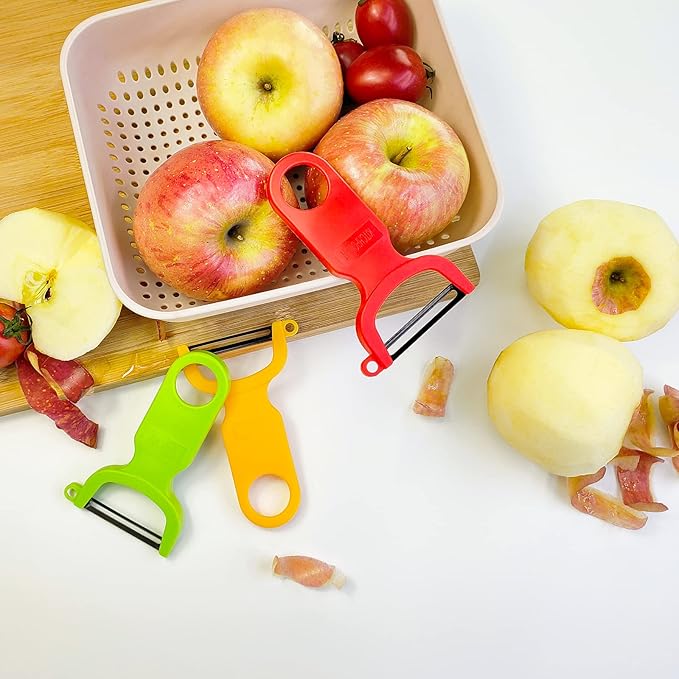 Original Vegetable Peeler Carbon Steel Blade 3-Pack Red/Green/Yellow - Image 7