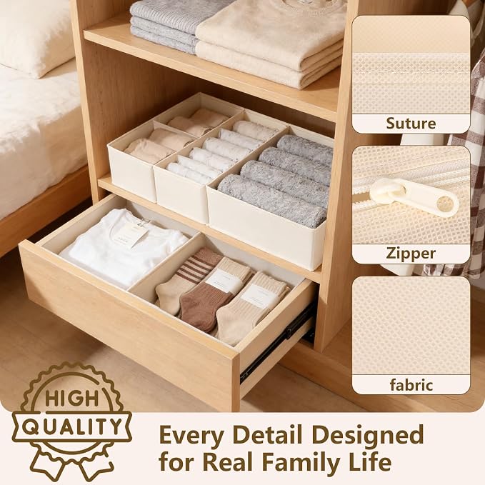 Drawer Organizer Clothes, 16 Pack Dresser Organizer Bins, Foldable Closet - Image 3