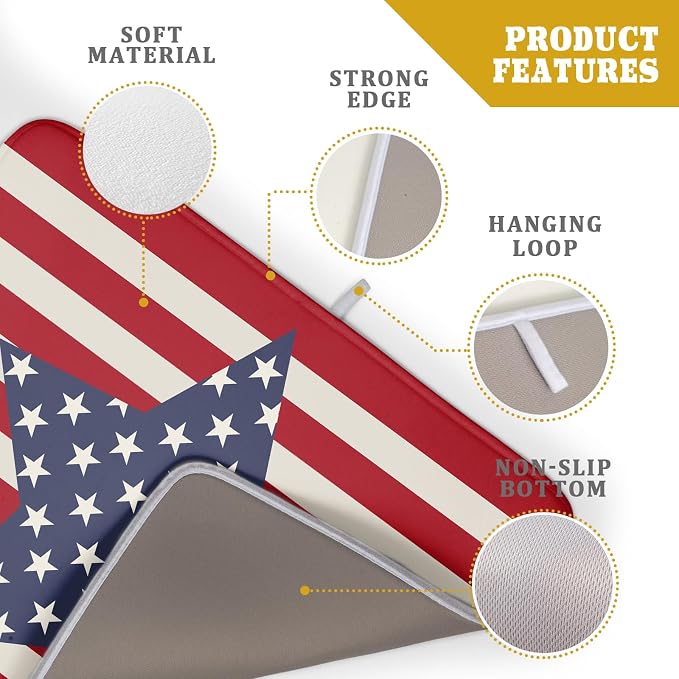 Blue Star Patriotic July of 4th Dish Drying Mat - Image 4