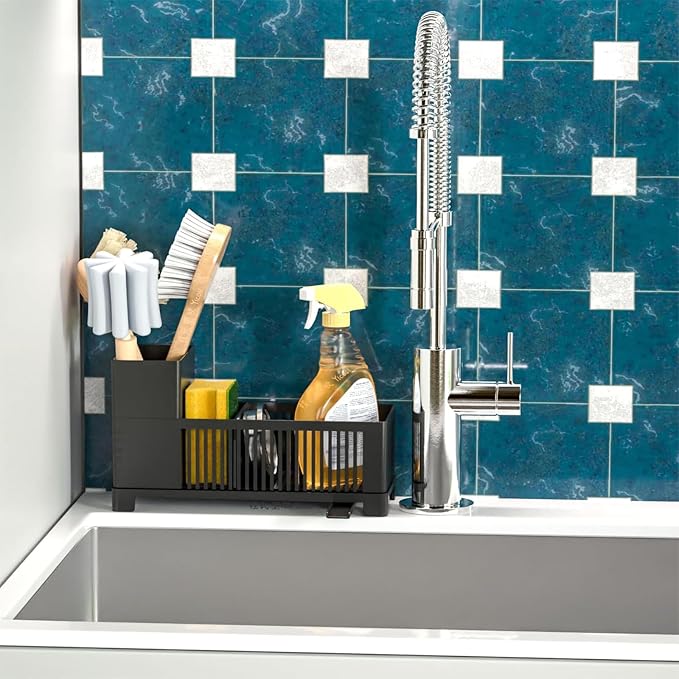 Sink Caddy & Kitchen Sink Organizer, Plastic Kitchen Countertop Organizer - Image 8