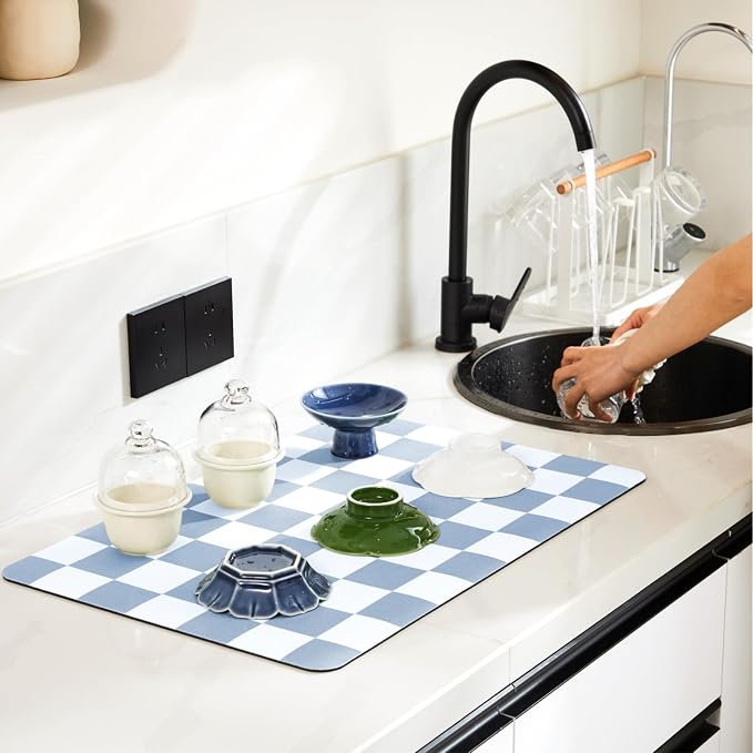 Ohocut Checkered Dish Drying Mat - Image 2