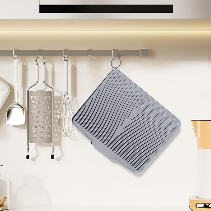 Silicone Dish Drying Mat for Kitchen Counter, Dish Drying Pad, Non-Slip Drain - Image 6