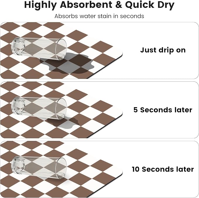 12" x 20" Checkered Dish Drying Mat - Image 6