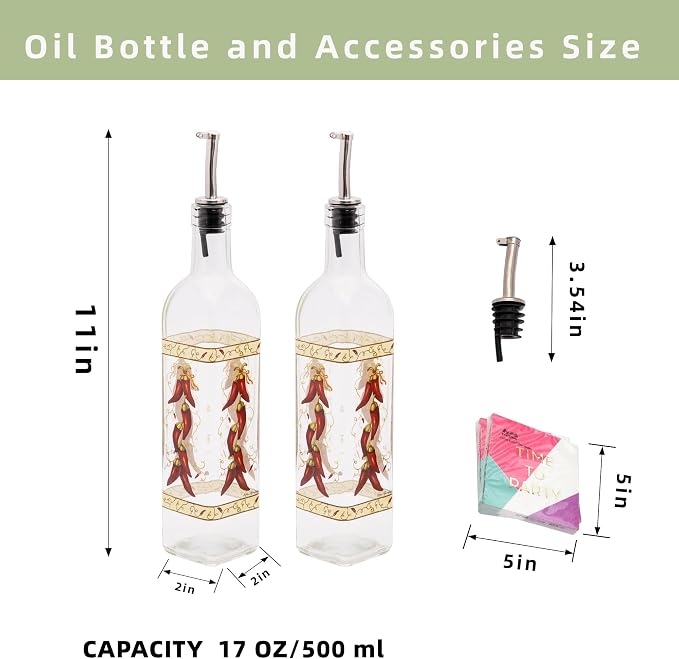 Topadorn 17 oz Olive Oil Dispenser Bottle Set - Image 7
