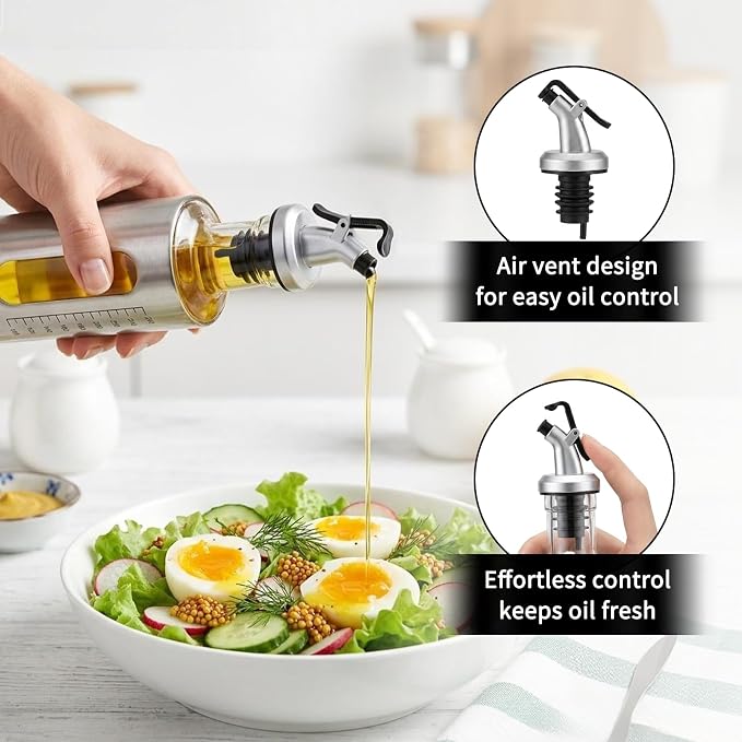 Olive Oil Dispenser for Kitchen, 2 Pack 10oz/300 ML Cooking Oil and Vinegar - Image 8