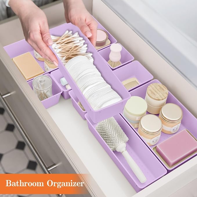 SpaceHacks 25 PCS Plastic Drawer Organizer Set, 4-Size Versatile Organizer - Image 6