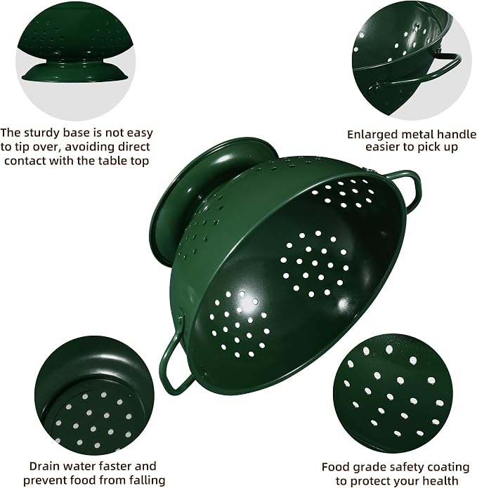 Metal Colander Set of 3, Strainer Basket - Image 5
