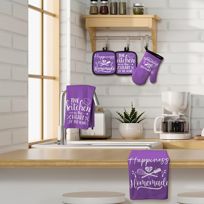 Sratte 6 Pcs Kitchen Decor Accessories Set Farmhouse Towels Pot Holders Oven - Image 7