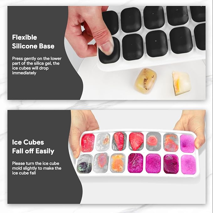 Ice Cube Trays 4 Pack, Airabc Silicone Ice Cube Trays - Image 6