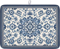 Blue Floral Dish Drying Mat for Kitchen Counter Vintage Flower Pattern by Unknown