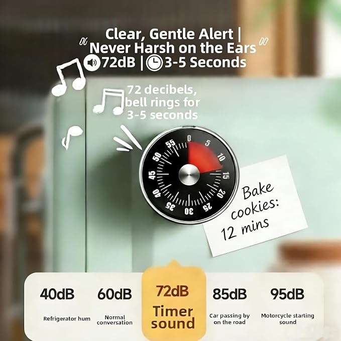 Kitchen Magnetic Visual Cooking Mechanical Timer - Image 3