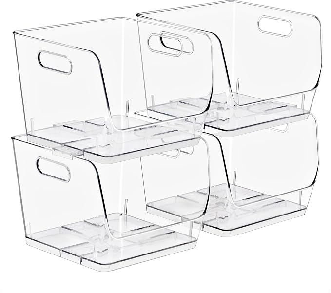 Sorbus Stackable Storage Bins Open Front, Pantry Bins by Sorbus