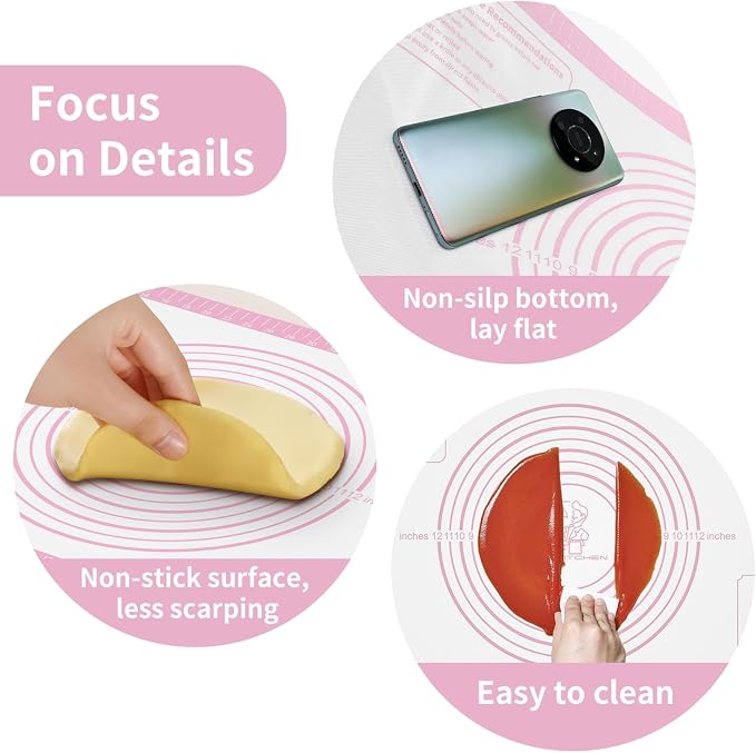 Silicone Pastry Mat for Dough Rolling, Extra Large Silicone Baking Mat - Image 5