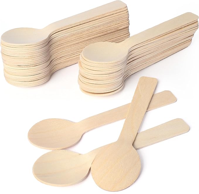 LotFancy 200 Mini Wooden Spoons, 4 Inch Length, Biodegradable Compostable - Image 9