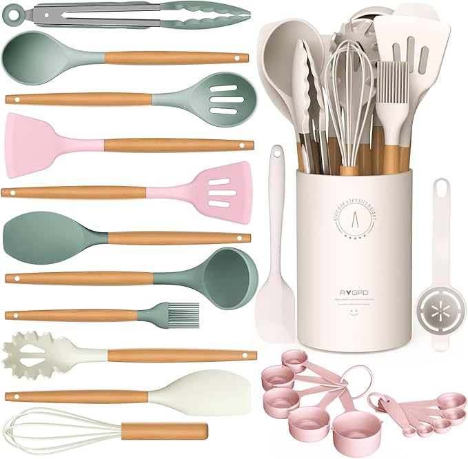 Silicone Cooking Utensils Set by AVGPD