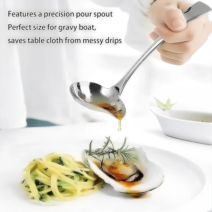 Comicfs 2 Pack Gravy Ladle, 18/10 Stainless Steel Sauce Ladle - Image 5