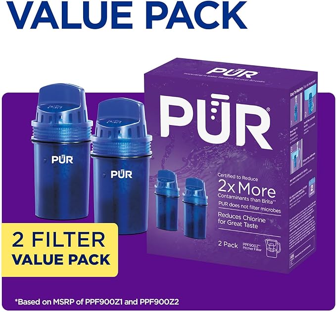 PUR Water Pitcher & Dispenser Replacement Filter 2-Pack, Genuine PUR Water - Image 2