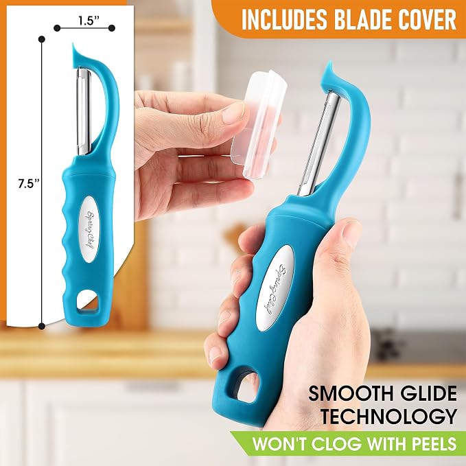 Spring Chef Premium Swivel Vegetable Peeler, Comfortable Handle and Ultra Sharp - Image 3
