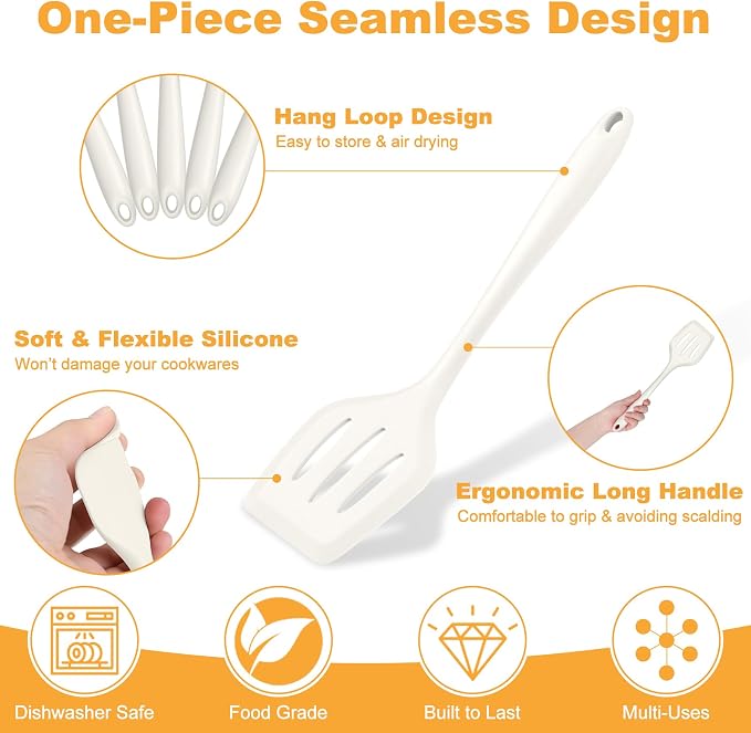 TeamFar Silicone Cooking Utensils Set, 7-Piece Heat Proof Kitchen Utensils Set - Image 3