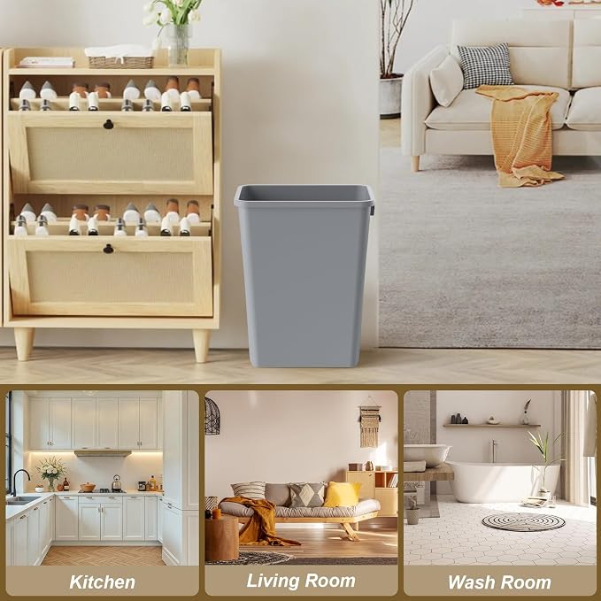 ROOMTEC 35QT Kitchen Trash Can, Lightweight and Sturdy Slim Trash Can, - Image 3