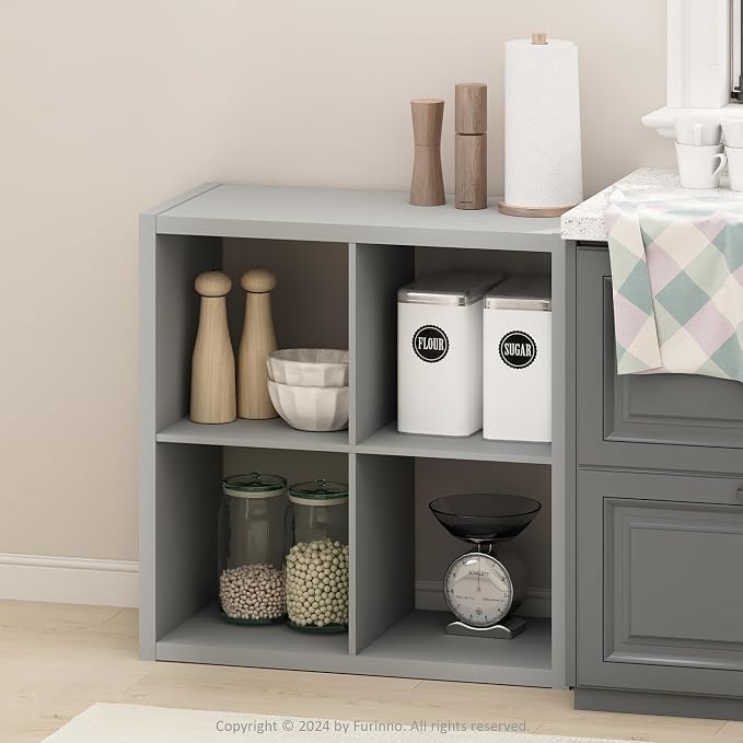 Furinno HERMITE Kitchen Island, 4-Cube Coffee Bar, Extra Thick Kitchen Storage - Image 2