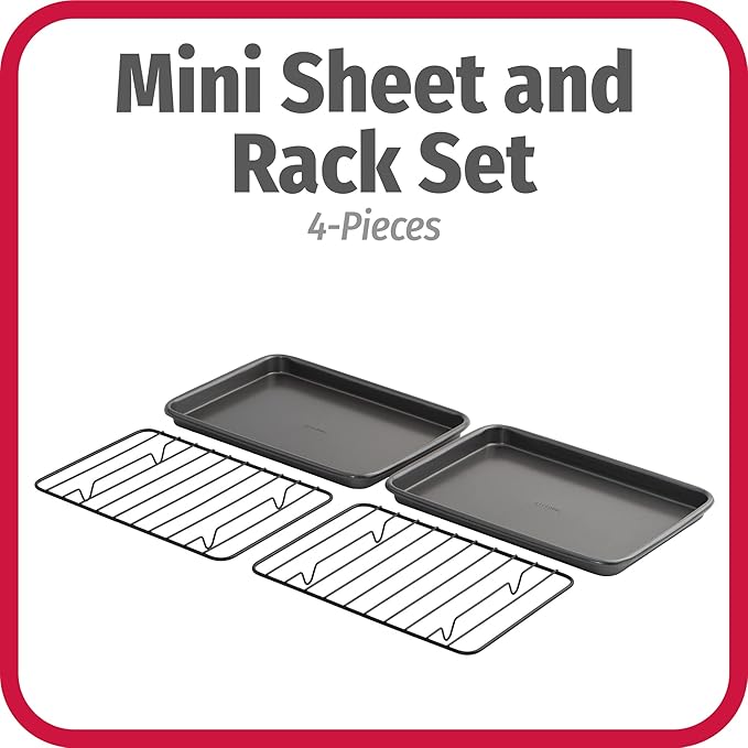 GoodCook Set of 2 Nonstick Steel 9" x 6" Toaster Oven Mini Baking Sheets - Image 2