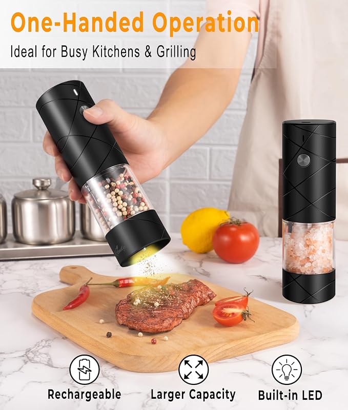 Rechargeable Electric Salt and Pepper Grinder Set - Image 4