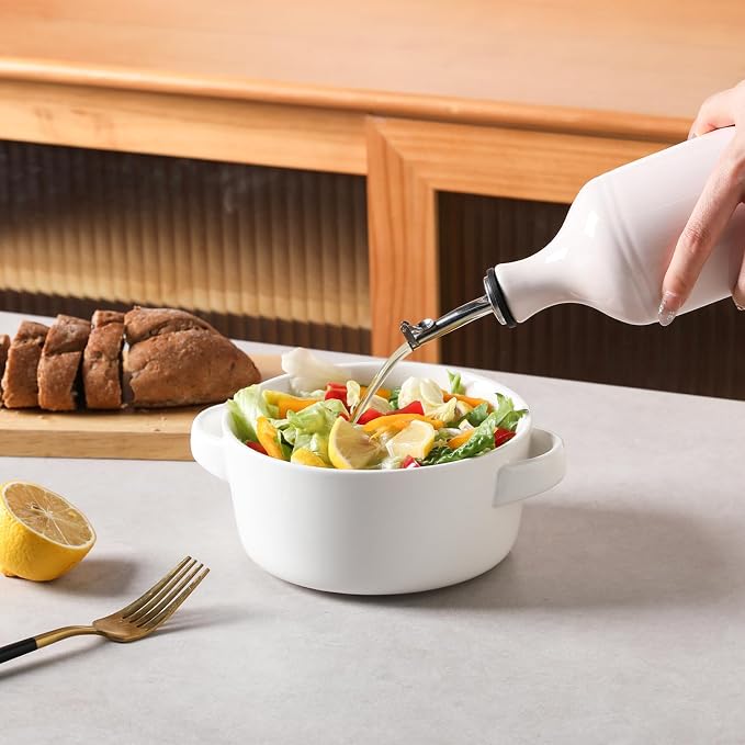 Sweejar Ceramic Olive Oil Dispenser Bottle, Opaque Oil Cruet Protects to Reduce - Image 4