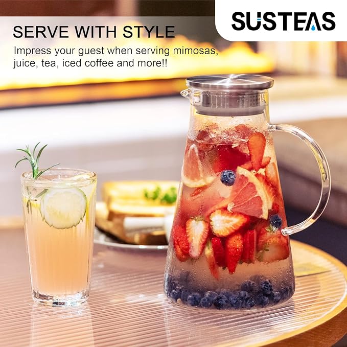 SUSTEAS 2.0 Liter 68oz Glass Pitcher - Image 6