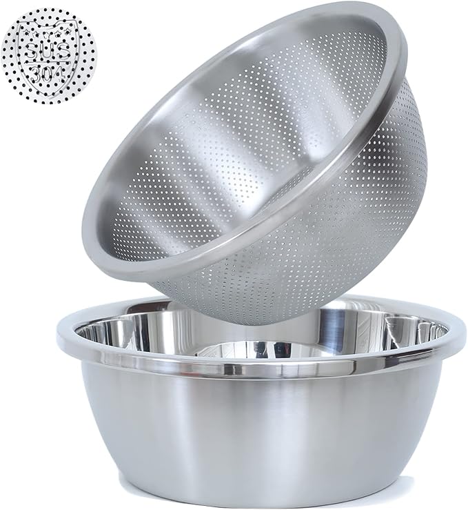 304 Stainless Steel Microporous Colander, 2QT Large Capacity by Paoli