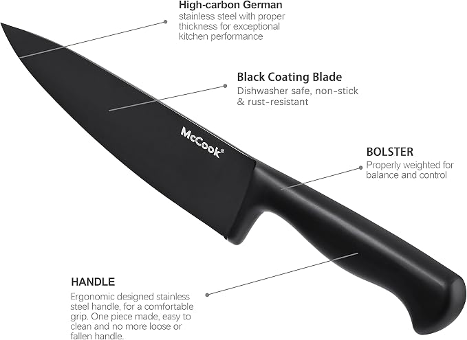 McCook® Knife Sets, German Stainless Steel Knife Block Sets - Image 6