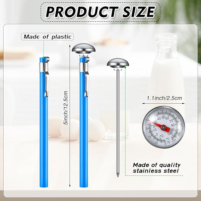 Xuhal 6 Pcs Stainless Steel Kitchen Thermometer - Image 2