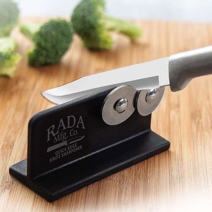 Rada Cutlery Quick Edge Knife Sharpener, 3.5" x 2", Stainless Steel Wheels - Image 5