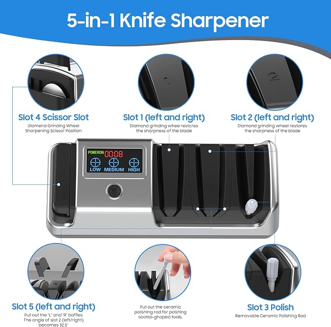 5-in-1 Electric Knife Sharpener - Image 2