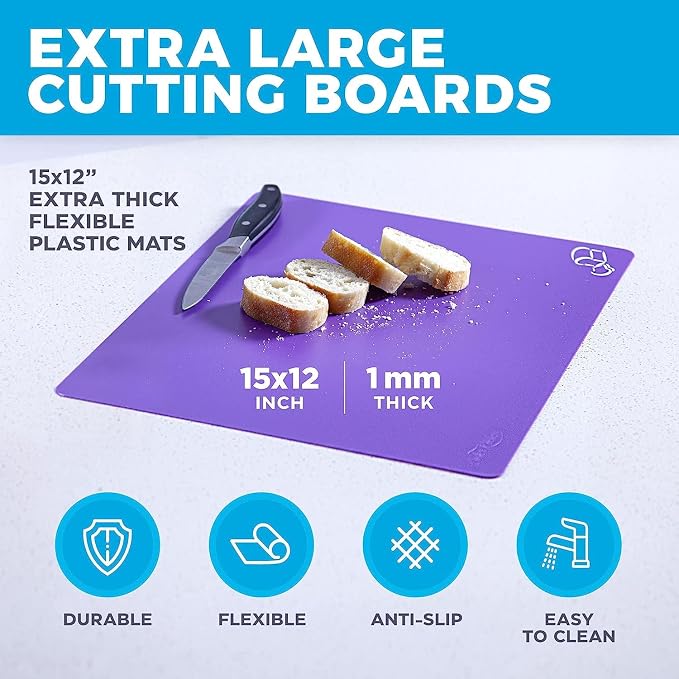Cooler Kitchen 4 Piece Flexible Plastic Cutting Boards - Image 6