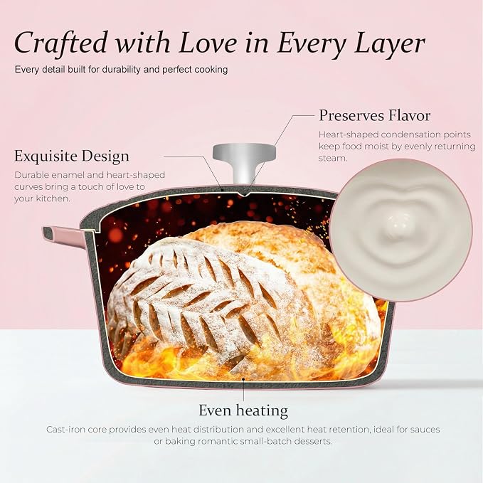 Overmont Enameled Cast Iron Dutch Oven - Image 3